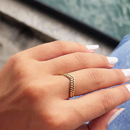 925 Ayar Gümüş Yüzük-Çavuş Çift Burgu Modern Yüzük-925 Ayar Hediye Gümüş Yüzük