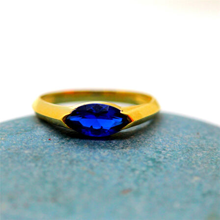 Gümüş Yüzük - Jale 1.20CT Nano Safir Taşlı Kadın 925 Ayar Gümüş Yüzük-Kadın 925 Ayar Hediyelik Yüzük