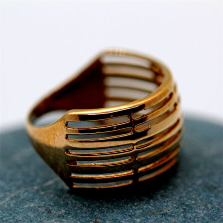 Gümüş Yüzük - Kafes 925 Ayar Gümüş Taşsız Kadın Yüzük-Taşsız Hediye Gümüş Yüzük-Tasarım Gümüş Yüzük