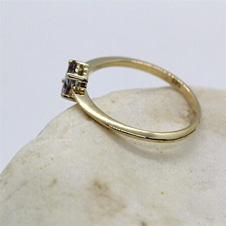 0.70 CT Sultanayt Tektaş Yüzük-0.70 CT Pırlanta Möntörü Evlilik Teklifi 14 Ayar Hediye Altın Yüzük