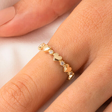 Kalp Sadakat Yemini (Pırlanta)Taşlı 925 Ayar Gümüş Sıralı Alyans Yüzük-Hediye 925 Ayar Gümüş Yüzük