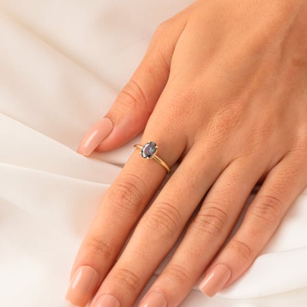 Gümüş Yüzük - Nikola 1.50 CT Mistik Topaz Tektaş 925 Ayar Gümüş Evlilik Teklifi Yüzüğü-Hediyelik