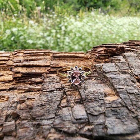 1,05CT Sultanayt 0,30CT Pırlanta(Signty) Taşlı Anturajlı Vintage Tasarım Modern 14 Ayar Altın Yüzük