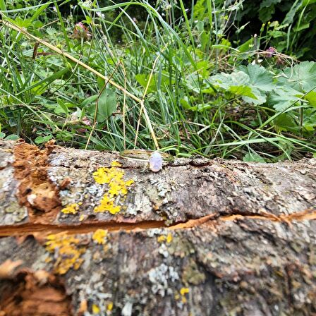 0.90CT Pembe Ouartz Tektaş Evlilik Teklifi Pırlanta Montörü Estetik Tektaş 14 Ayar Altın Tarz Yüzük