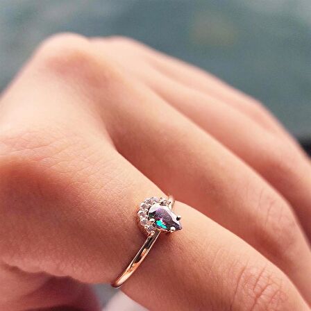 Anna 0.48 CT Mistik Topaz Kraliyet Tacı Pırlanta Montörü 14 Ayar Kadın Yüzük-Altın Kraliyet Yüzük