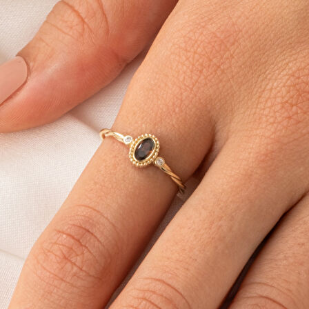 0,55 CT Brown (Smoky) 0,10Ct Pırlanta Taşlı Tektaş Evlilik Teklifi Yüzüğü-Brown Tektaş Gümüş Yüzük