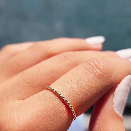 Gümüş Yüzük - Elis Burma Telli Taşsız Evlilik Alyansı-Tasarım Minimal 925 Ayar Gümüş Hediyelik Yüzük