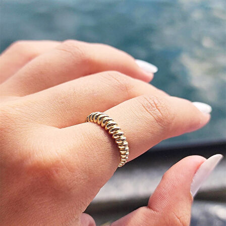 Gümüş Yüzük - Kruvasan Taşsız Gümüş Alyans - Taşsız Tasarım Modern 925 Ayar Gümüş Evlilik Alyansı