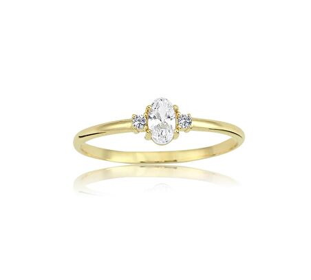 Oval Taşlı Altın Yüzük