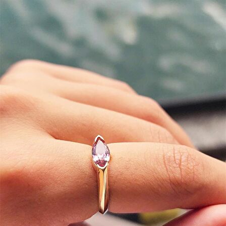 Sadakat Yemini Sultanayt Taşlı Evlilik Teklifi Yüzüğü 14 Ayar Altın Mekik Yüzük