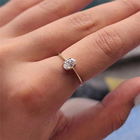 0.90 Karat Signity Swaroski Tektaş Evlilik Teklifi Pırlanta Montörü Tektaş 14 Ayar Altın Tarz Yüzük