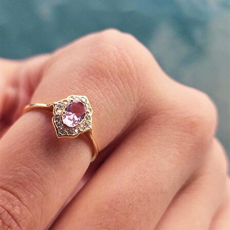 Vintage Sultanayt Taşlı Altın Evlilik Teklifi Hediye 14 Ayar Altın Yüzük 