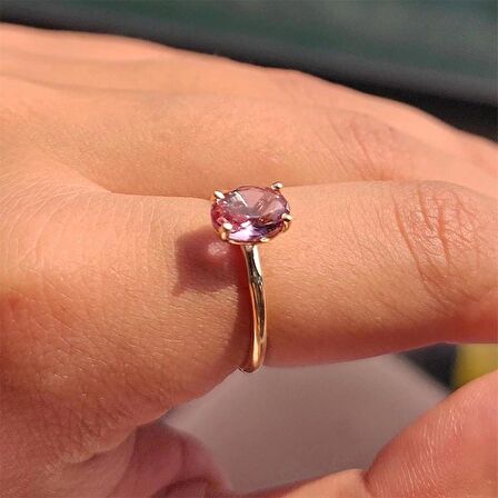 1.10 Karat Dik Sultanayt Taşlı Octagon Pırlanta Montörü 14 Ayar Altın Evlilik Teklifi Yüzüğü