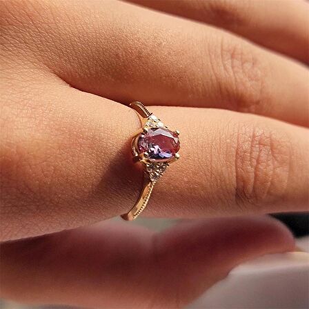 1.05 Karat Sultanayt Tria Fantezi Altın Yüzük-Tria 14 Ayar Altın Evlilik Teklifi Yüzüğü