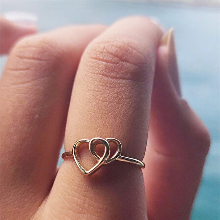 Gümüş Yüzük - Kalbimdesin Taşsız Söz Yüzüğü-Sevgiliye Hediye 925 Ayar Gümüş Yüzük