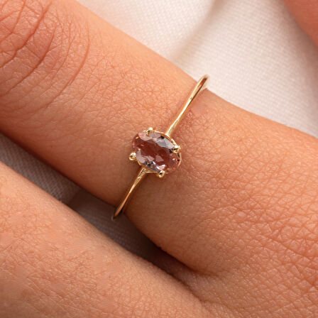 Gümüş Yüzük - 0.90 Karat Zultanit Tektaş Evlilik Teklifi Pırlanta Montörü 925 Ayar Gümüş Tarz Yüzük