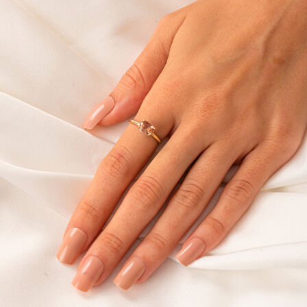 Gümüş Yüzük - 1.10 Karat Yan Zultanit Taşlı Octagon Swarovski 925 Ayar Gümüş Evlilik Teklifi Yüzüğü