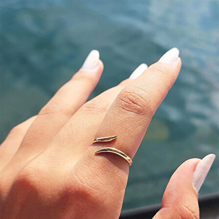 Gümüş Yüzük - Es Taşsız Energy Yüzüğü-Modern Tasarım Taşsız 925 Ayar Gümüş Yüzük