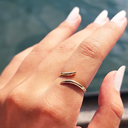 Gümüş Yüzük - Es Taşsız Energy Yüzüğü-Modern Tasarım Taşsız 925 Ayar Gümüş Yüzük