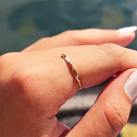 Gümüş Yüzük - Helezon Modern Tasarım Taşsız Minimal 925 Ayar Gümüş Yüzük