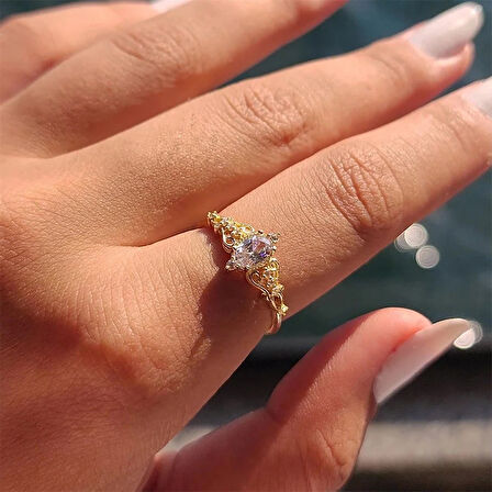 Milda Love Signity Swaroski Taşlı Evlilik Teklifi Prenses 925 Ayar 0.50 Karat Gümüş Yüzük