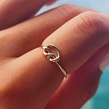 Gümüş Yüzük - Aşk Düğümü Gönül Bağı Taşsız Tasarım 925 Ayar Gümüş Yüzük