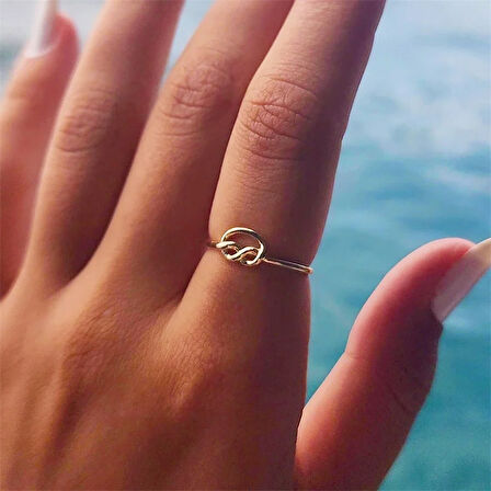 Gümüş Yüzük - Aşk Düğümü Gönül Bağı Taşsız Tasarım 925 Ayar Gümüş Yüzük