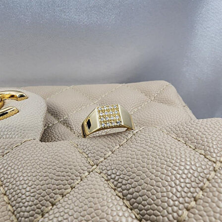 Gümüş Yüzük - Şövalye Modern Tasarım Gümüş Yüzük-Mikro Mıhlama Tasarım Şövalye 925 Ayar Gümüş Yüzük