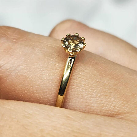 Gümüş Yüzük - Zultanit Doğal Taşlı Tek Taş 925 Ayar Gümüş Evlilik Teklifi Yüzüğü