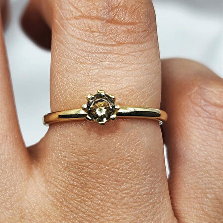 Gümüş Yüzük - Zultanit Doğal Taşlı Tek Taş 925 Ayar Gümüş Evlilik Teklifi Yüzüğü