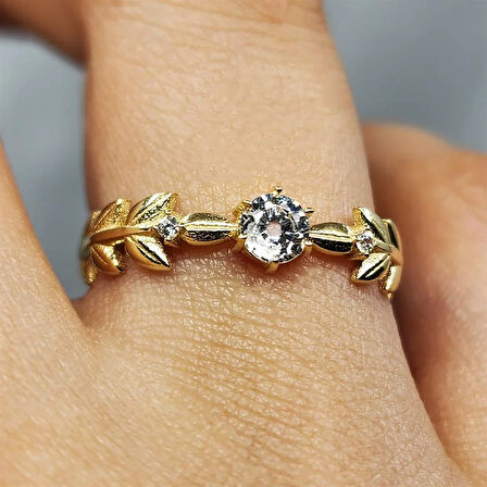 Gümüş Yüzük - Başak Tasarım Signity Swaroski (Zirkon) Taşlı Tek Taş Fantezi 925 Ayar Gümüş Yüzük