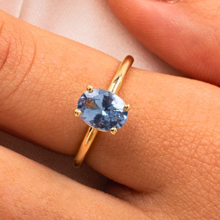 Tektaş Altın Yüzük - Oval Taşlı 14 Ayar Altın Yüzük - Topaz Taşlı Altın Yüzük