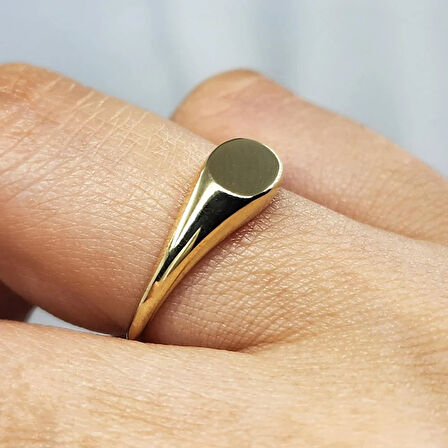 Minimal Tasarım Oval Şövalye 925 Ayar Gümüş Yüzük