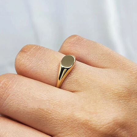 Minimal Tasarım Oval Şövalye 925 Ayar Gümüş Yüzük