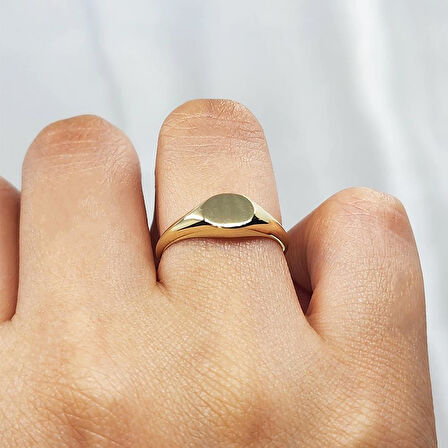 Minimal Tasarım Oval Şövalye 925 Ayar Gümüş Yüzük