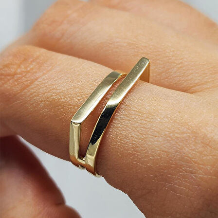 Gümüş Yüzük - Exxen Tarz Tasarım 925 Ayar Gümüş Yüzük