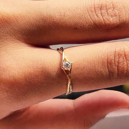 Tektaş Gümüş Yüzük - 925 Ayar Gümüş Sonsuzluk 0.50 Karat Zirkon Tek Taş Evlilik Teklifi Yüzüğü