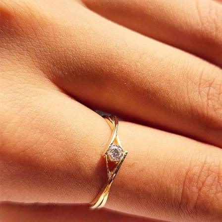 Tektaş Gümüş Yüzük - 925 Ayar Gümüş Sonsuzluk 0.50 Karat Zirkon Tek Taş Evlilik Teklifi Yüzüğü