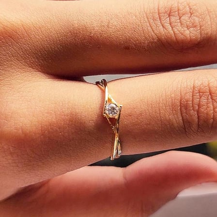 Tektaş Gümüş Yüzük - 925 Ayar Gümüş Sonsuzluk 0.50 Karat Zirkon Tek Taş Evlilik Teklifi Yüzüğü