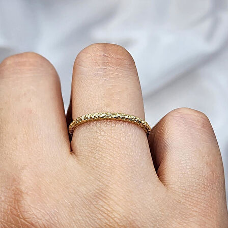 Gümüş Yüzük - Dövülü Model İnce Zarif Tasarım 925 Ayar Gümüş Alyans