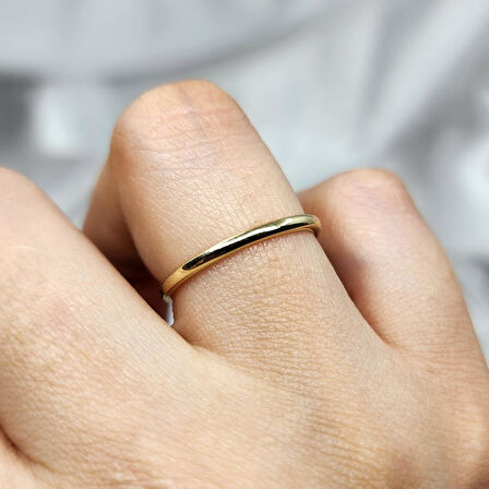 925 Ayar Klasik İçi Dolu 1.5 Mm Sarı Gümüş Alyans