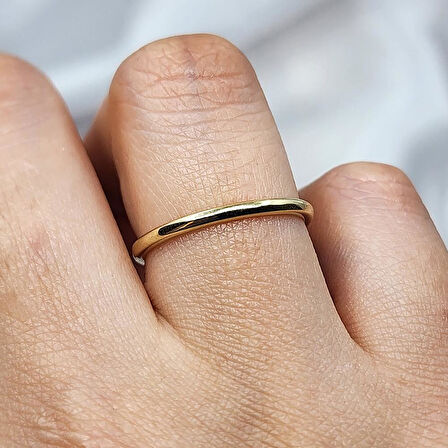 925 Ayar Klasik İçi Dolu 1.5 Mm Sarı Gümüş Alyans