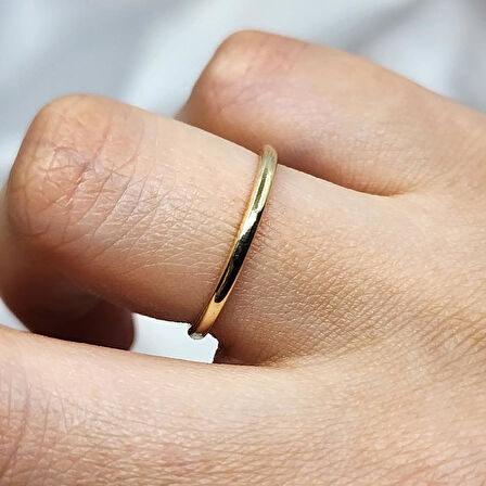 925 Ayar Klasik İçi Dolu 1.5 Mm Sarı Gümüş Alyans