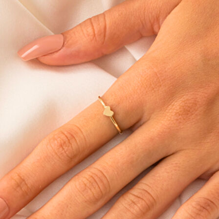 Gümüş Yüzük - Minimal Tasarım Alyans Kalp Aşk Yüzüğü-Kişileştirebilir Harf Yazılabilir Gümüş Yüzük