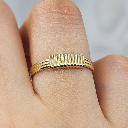 Gümüş Yüzük - Halat Sarması Eşsiz Tasarım 925 Ayar Gümüş Yüzük