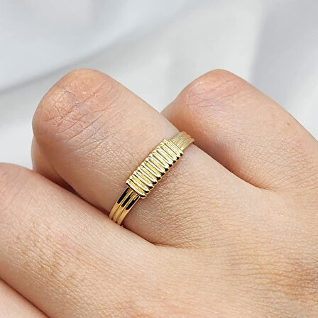 Gümüş Yüzük - Halat Sarması Eşsiz Tasarım 925 Ayar Gümüş Yüzük