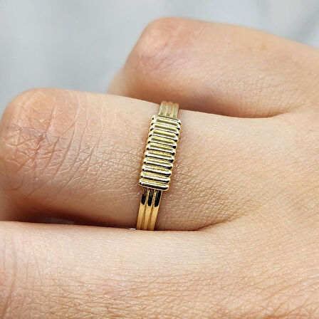 Gümüş Yüzük - Halat Sarması Eşsiz Tasarım 925 Ayar Gümüş Yüzük