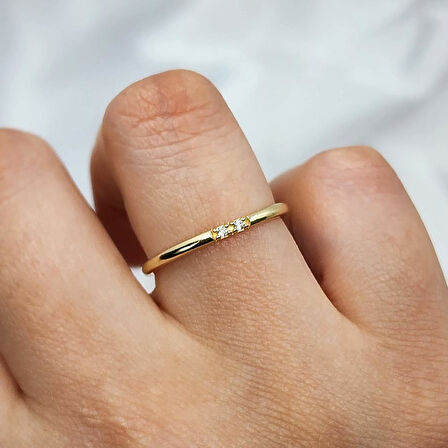 Gümüş Yüzük - Zirkon Taşlı 925 Ayar Gümüş Alyans Yüzük