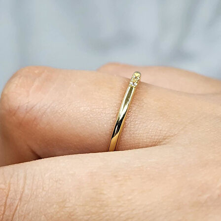 Gümüş Yüzük - Zirkon Taşlı 925 Ayar Gümüş Alyans Yüzük