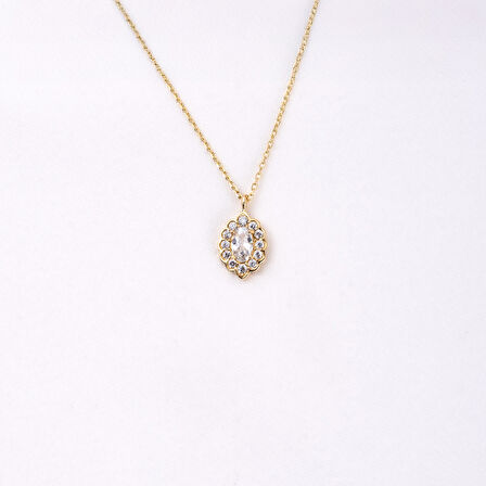 Oval Signity (Zirkon) Taşlı Modern Tasarım 925 Ayar Gümüş Kolye